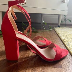 Red heeled Sandals